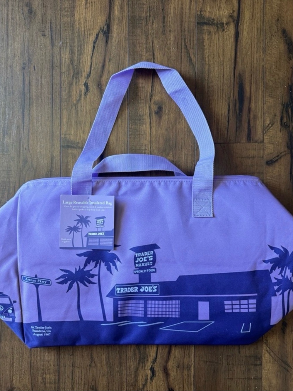 Trader Joe's LARGE Lavender Purple Insulated cooler lunch bag